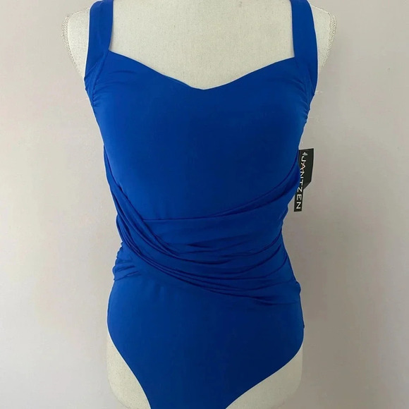 Jantzen Royal Blue One Piece Swimsuit Size 8 - Picture 3 of 15